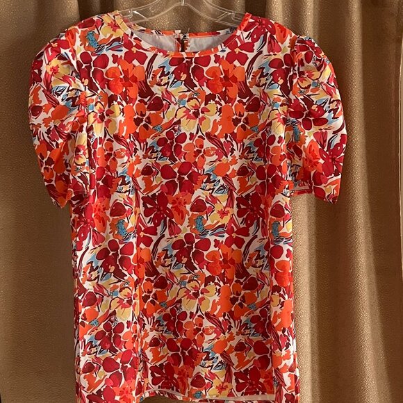Floral Puff Sleeve Blouse - Picture 1 of 3
